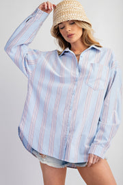 Blue Stripe Button Down Shirt