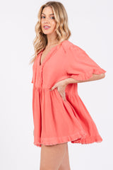 Coral Short Sleeve Top