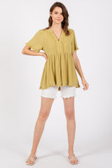 Light Olive Short Sleeve Top