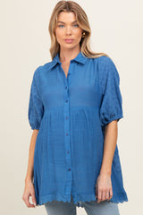 Blue Collared Lightweight Maternity Tunic