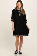 Black Long Sleeve Maternity Dress