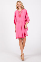 Pink Long Sleeve Dress