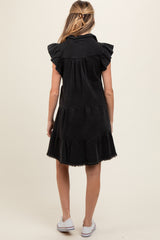 Charcoal French Terry Tiered Maternity Dress