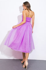 Orchid Strapless Midi Dress