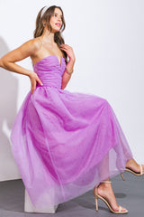 Orchid Strapless Midi Dress