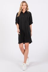 Black Collared Button Down Shirt Dress