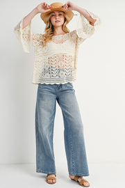 Light Wash High-Rise Wide-Leg Jeans