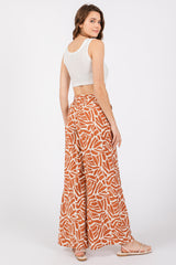 Camel Smocked Wide Leg Pants