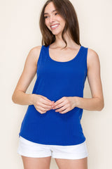 Royal Ribbed Sleeveless Top