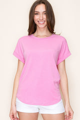 Pink Short Sleeve Terry Top