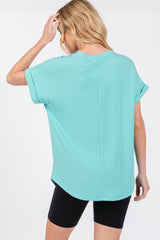 Mint Green Short Sleeve Terry Top