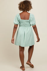 Mint Green Textured Bodice Dress