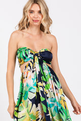 Green Floral Cutout Maxi Dress