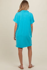 Aqua Mineral Washed French Terry Maternity Dress