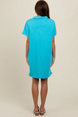 Aqua Mineral Washed French Terry Dress