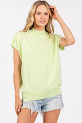 Lime Mock Neck Knit Maternity Top