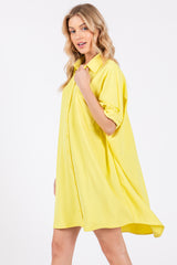 Yellow Collared Button Down Shirt Dress