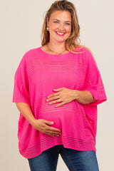 Fuchsia Knit Maternity Plus Top