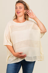 Cream Knit Maternity Plus Top