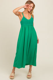 Jade V-Neck Crochet Top Midi Dress