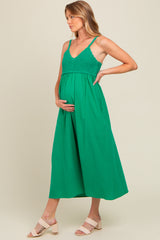 Jade V-Neck Crochet Top Maternity Midi Dress