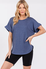 Blue Short Sleeve Terry Top