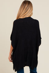 Black Drop Shoulder Side Pocket 3/4 Sleeve Maternity Cardigan