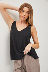 Black V-Neck Maternity Tank Top