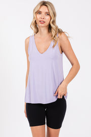 Lavender V-Neck Tank Top