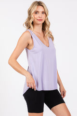 Lavender V-Neck Tank Top