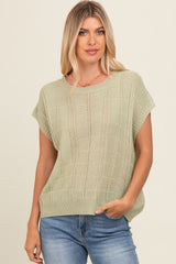 Mint Green Knit Short Sleeve Sweater Maternity Top