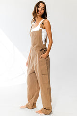 Taupe Parachute Overalls Jumpsuit