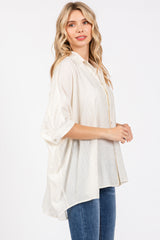 Ivory Textured Button Down Blouse