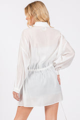 White Slouchy Long Sleeve Top