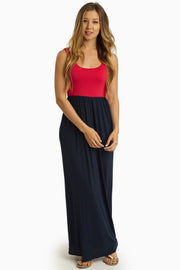 Fuchsia Navy Colorblock Maxi Dress