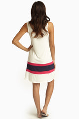 White Fuchsia Navy Colorblock Dress