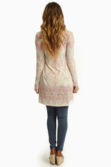 Pink Mutli-Color Faded Tribal Print Tunic