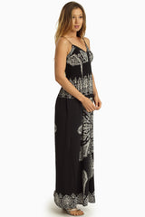 Black White Printed Maxi Dress