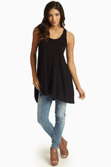 Black Lace Accent Racerback Tunic