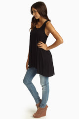 Black Lace Accent Racerback Tunic