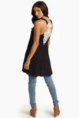 Black Lace Accent Racerback Tunic