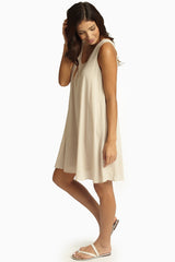 Basic Beige Chiffon Dress