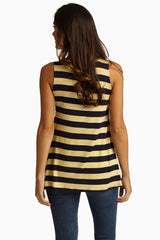 Yellow Striped Racerback Tank Top