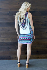 Mint Green Tribal Printed Tank Dress