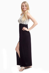 Black Lace Top Maxi Dress