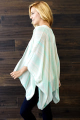 Mint Beige Tribal Chiffon Kimono