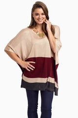 Mocha Multi-Color Colorblock Top