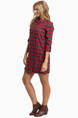 Red Black Plaid Flannel Dress