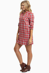 Red Plaid Flannel Dress