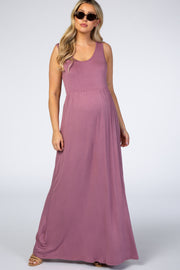 PinkBlush Mauve Basic Sleeveless Maternity Maxi Dress